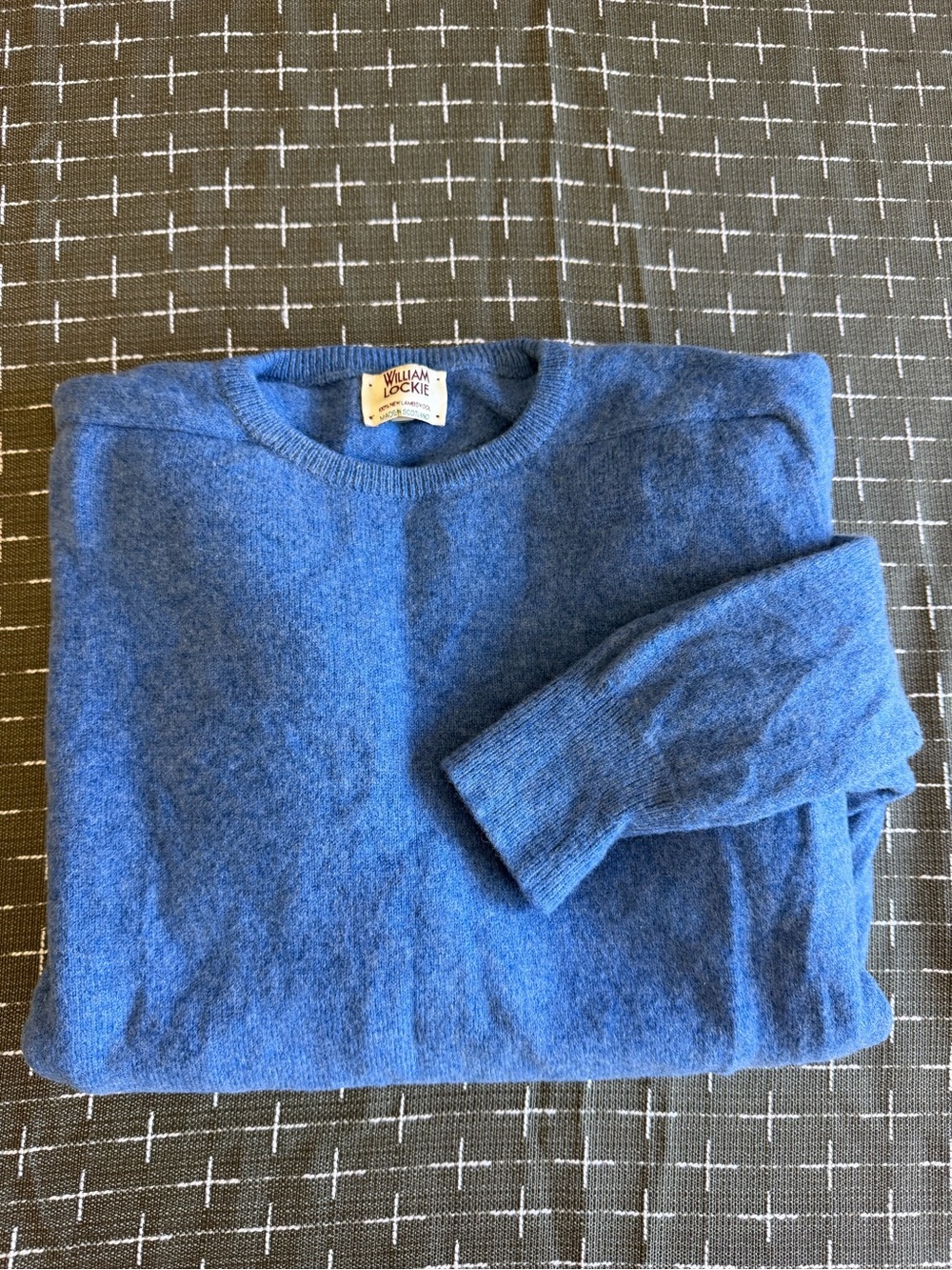 William Locke 100% Lambswool crew neck made is Scotland